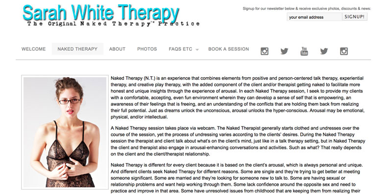Sarah white naked therapy